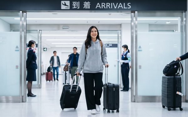 Kannaya Nareswari Osaka ITM arrivals hall