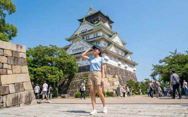 Kannaya Nareswari in front of Osaka Castle