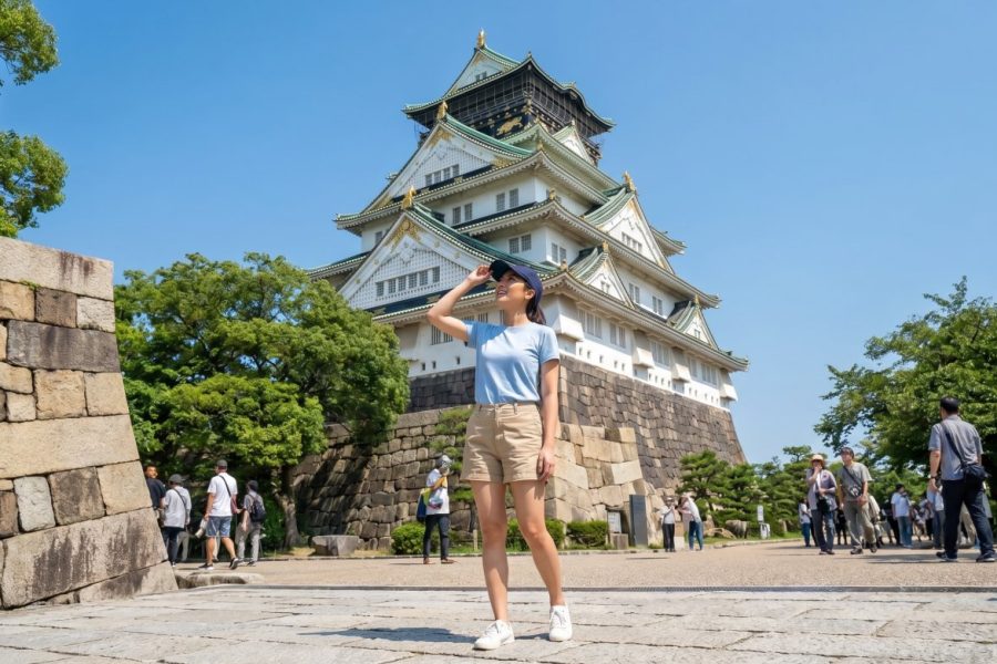 Kannaya Nareswari in front of Osaka Castle