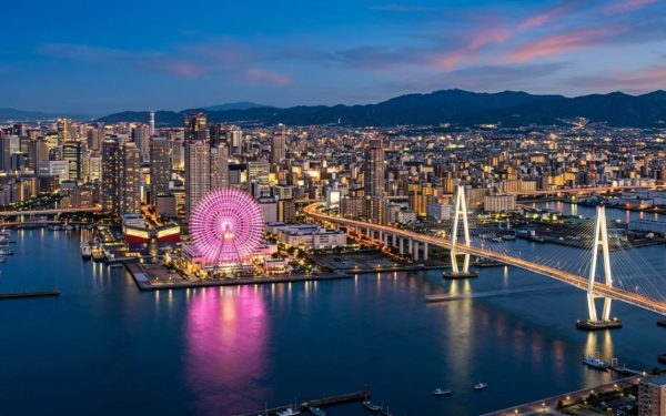 Osaka Bay wide shot view